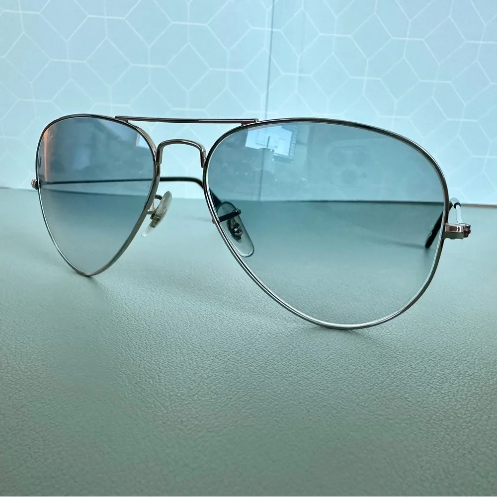 | ray ban • blue lense 2035 aviator silver frame | - Picture 14 of 16